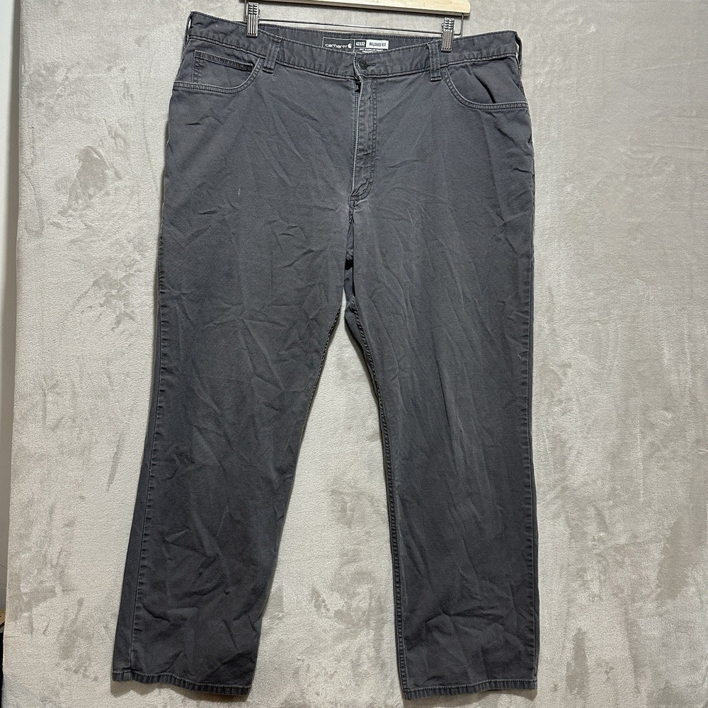 Carhartt Rugged Flex Men's 42‎ Gray Relaxed Fit Work Pants Canvas Pockets